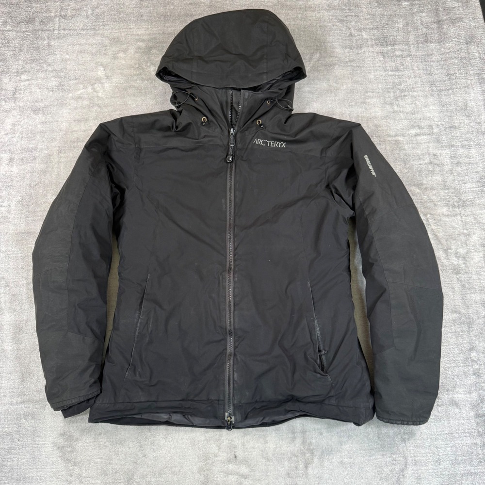 Arcteryx Windstopper Jacket Women Medium Black Vintage Y2K Hooded Insulated Ski